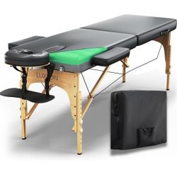 Luxton Home Premium Foam Massage Table Portable Foldable Massage Bed Height Adjustable, 72 Inches Long 27 Inches Wide Home Salon Spa Bed Tattoo Table 