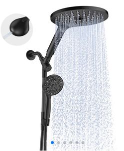 Brand New!! MakeFit Dual Handheld Shower Head Combo, 2-in-1 Rain Shower Heads System 8 Inch Rainfall Shower Head and 10 Modes High Pressure Hand Held