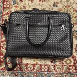 Bottega Veneta Black Leather Briefcase