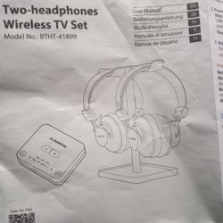 Two - Wireless Headphones TV Set