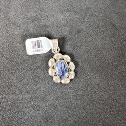 Sterling Silver Dumortierite Pendant 
