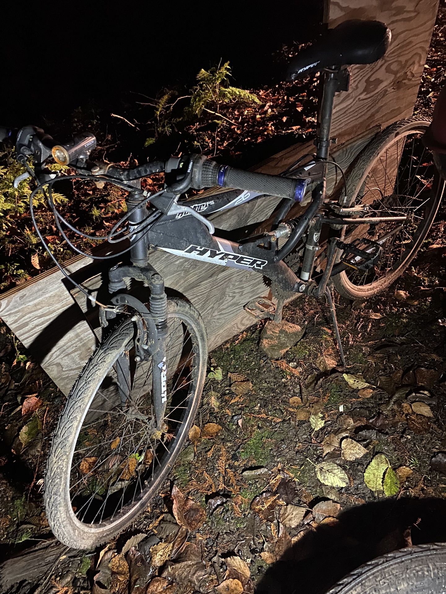 Hyper 26” Mountain Bike. Newer Pedal, Newer Grips, Fairly New (street) Tires. Needs New Brake Cable For Rear Brake Because It Got Crushed/bent
