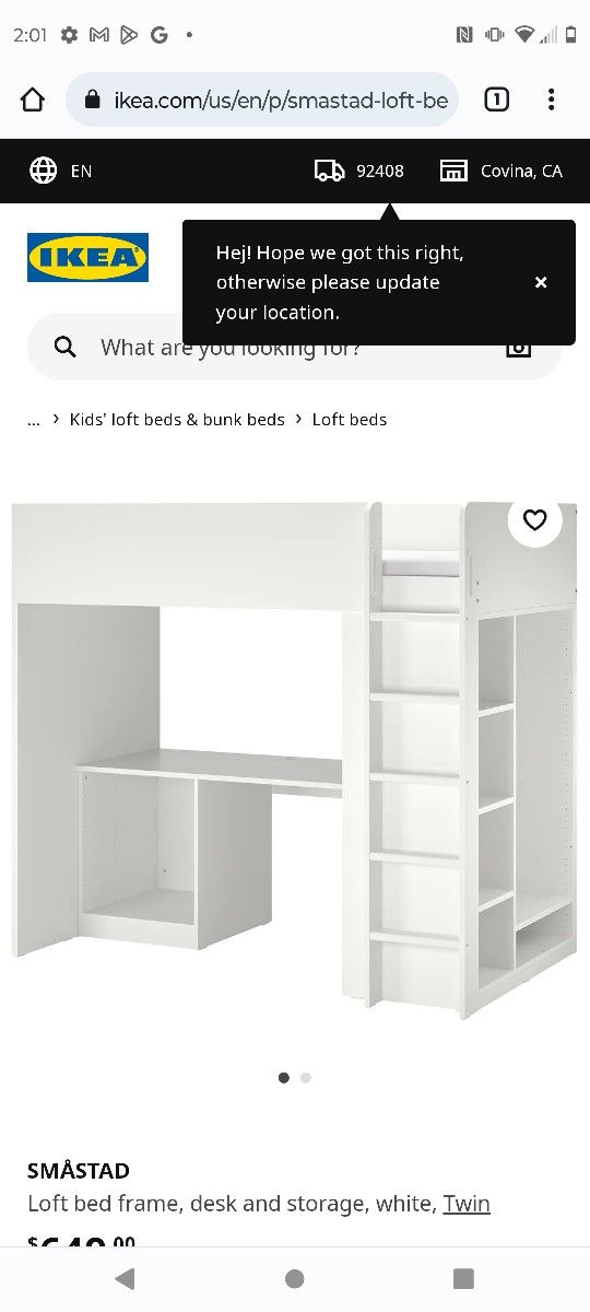 Loft Bed With Desk Bookshelf And Closet