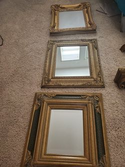 $40 for all! 3 Mirrors and 2 decorative shelves