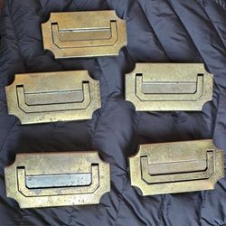Dixie Antique Used Vintage DROP Bail Brass Dresser Pulls 