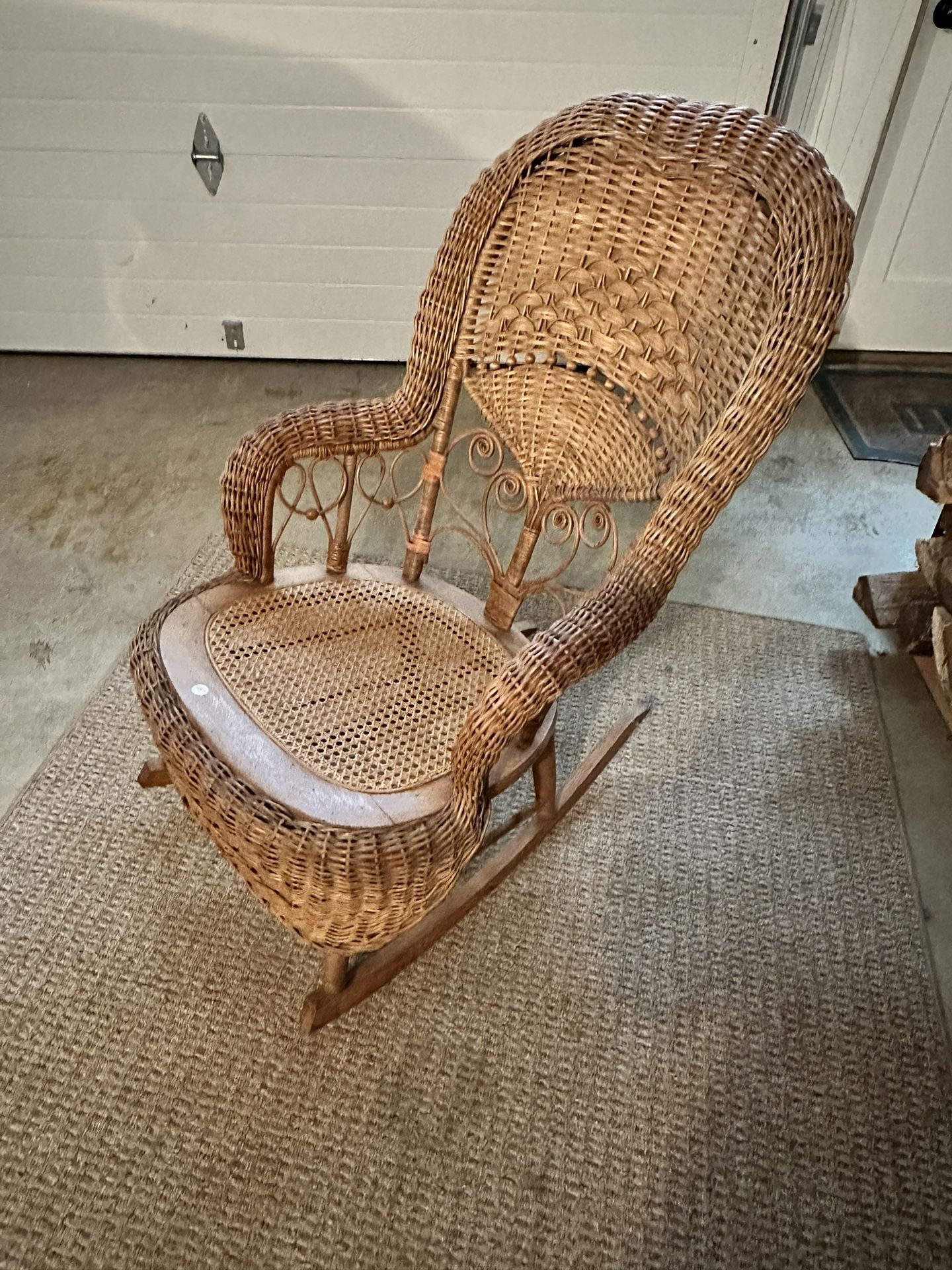 Vintage Victorian Wicker Rocking Chair 