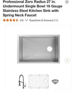 27 in. Undermount Single Bowl Stainless Steel Kitchen Sink with Faucet