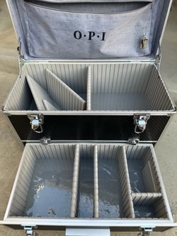 OPI Rolling Nail Polish Cart Travel Trunk Case Suitcase Black Handle