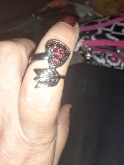 Gunmetal heart ring size 7