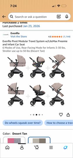 Evenflo pivot travel set