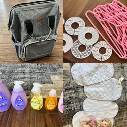 Multiple Items. Diaper Bag, Closet Dividers, Changing Pads