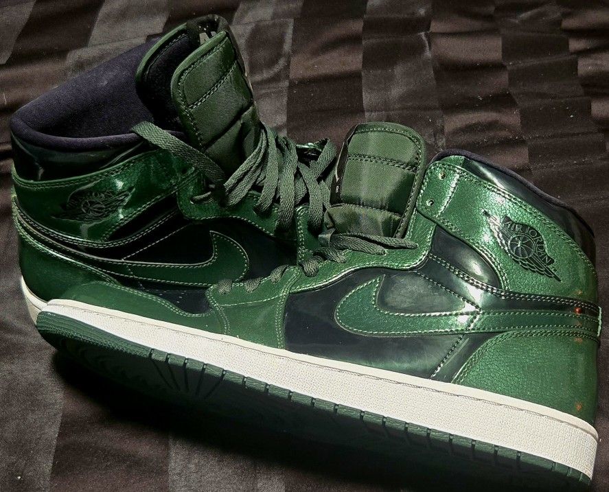 Rare Nike Jordan 1 Retro High Anti Gravity Machines Grove Green Patent Leather