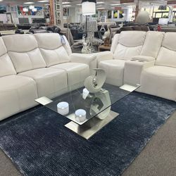 Gorgeous White Power Reclining Sofa&Loveseat On Sale Only $1799 (Huge Saving)