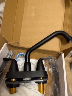 Utility Laundry Sink Faucet, 3/4" NPT Threaded End, Matte Black 4-Inch A4