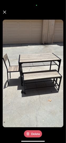 Used table + bench and chair