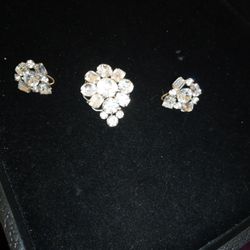 Vintage Earrings & Brooch Set