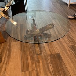 Round Glass Coffee Table & End Table