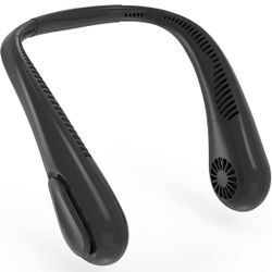 Bladeless Neck Fan, 5000mAh Rechargeable Battery Powered, 3 Speeds, Angle Adjustable, Hand-free Portable Neck Fan for Both Outdoor & Indoor Use