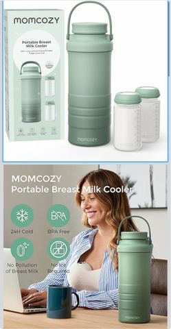 Momcozy 22oz Portable Breastmilk Cooler for 24H Outdoor, Newborn Essentials