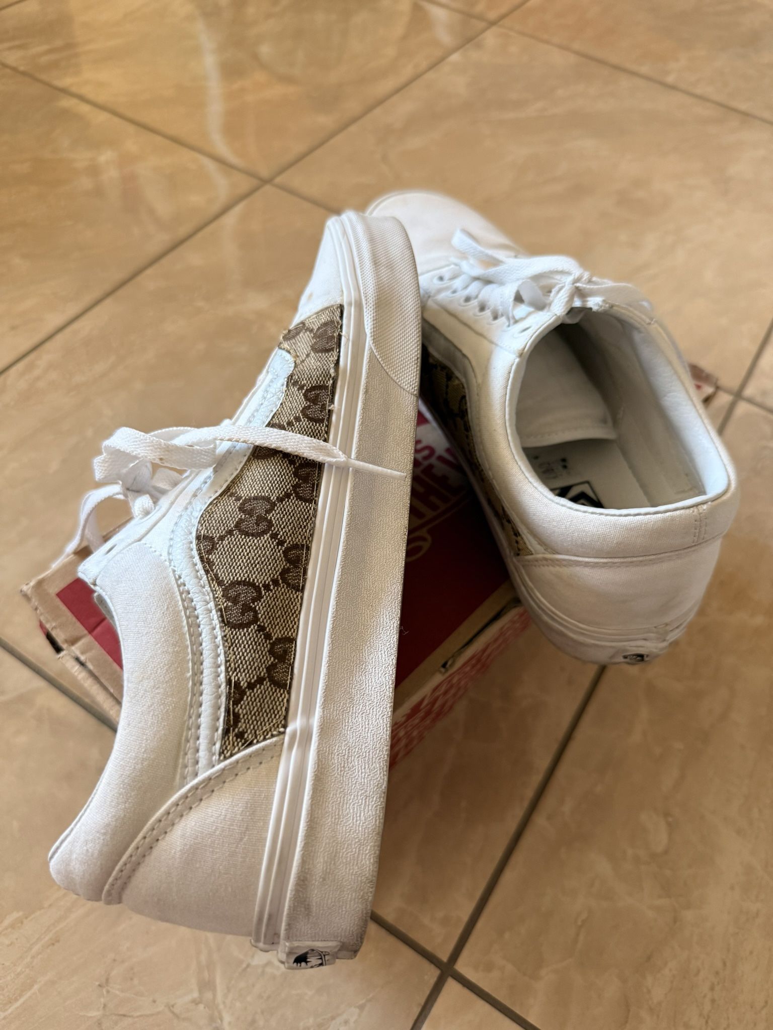 Custom Gucci X Vans Old Skool True White - Size 9.5 Men