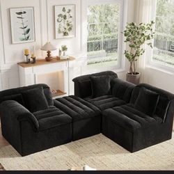 Boneless Black Rearrangeable Couch