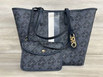 Michael Kors Monogram Canvas Tote – Navy/White Stripe(A1G014348)