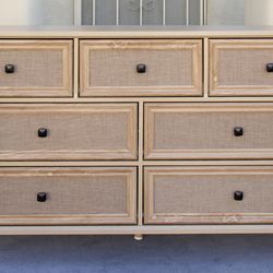 Coastal Rattan 7 Drawer Dresser