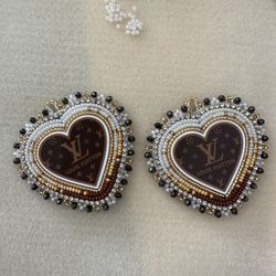 Flat stitched beaded earrings