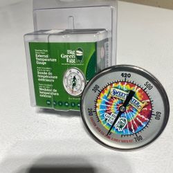 3" Big Green Egg TIE DYE External Temperature Gauge - New 