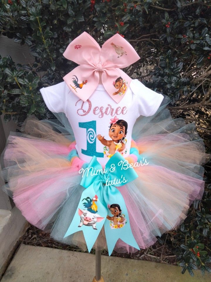 moana birthday dress Ropical Inspired Tulle Princess for Baby Girls with Floral Details and Satin Bow, Ideal for Beach-Themed Parties All our dresses are very well made and have good quality materials Ruikajia Moana Dress Moana Costume