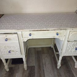 Antique White Unique Desk- Make An Offer! 