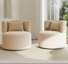 Caidee Upholstered Swivel Accent Chair (Set of 2) 