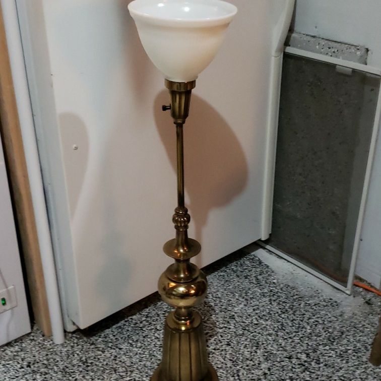 Vintage Brass And Glass Floor Lamp. AMAZING LAMP!!!