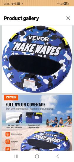VEVOR Towable Tubes for Boating, 1-4 Riders Inflatable Boat Tubes & Towables