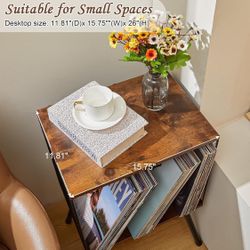 Record Player Stand with Storage, 