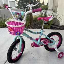 14inch Kids Bike with Training Wheels, Basket and Handbrake