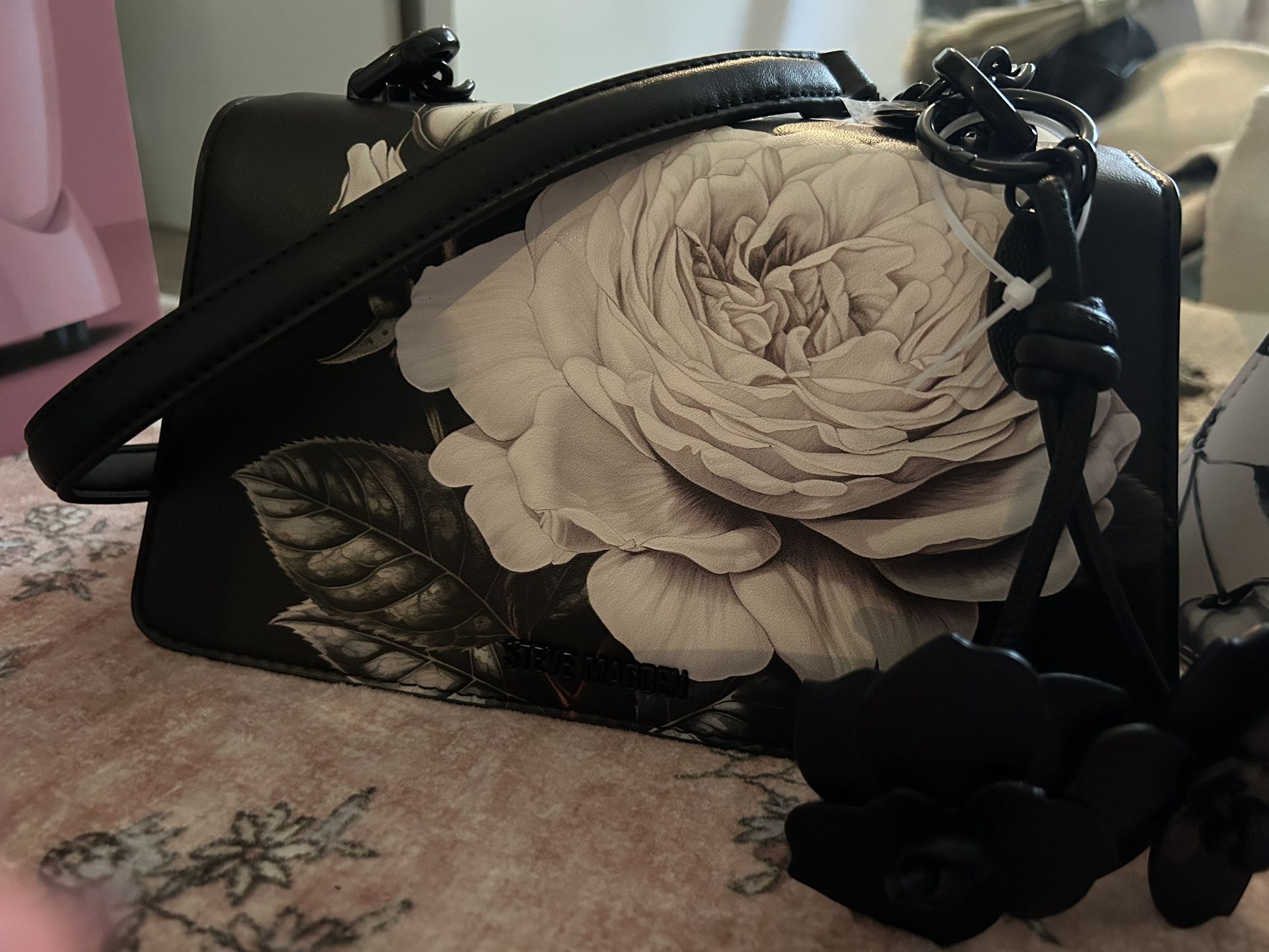 Steve Madden Black Flower Crossbody