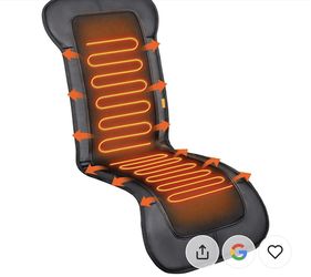 47.2 Long Seat Cushion with Heat for Back and Thighs, Heated Seat Covers in 2 Intensities, Black