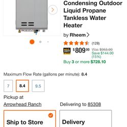 Performance Plus 8.4 GPM Smart Non-Condensing Outdoor Liquid Propane Tankless Water Heater