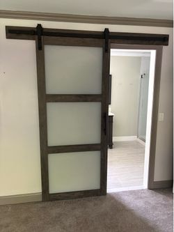 Barnyard style roller door & shelving