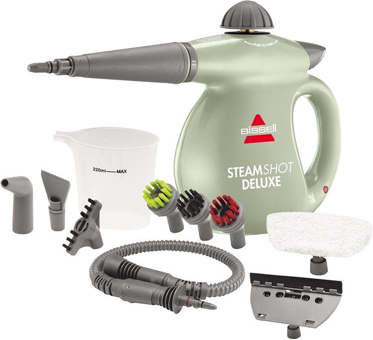 BISSELL SteamShot Deluxe Hard Surface Steam Cleaner with Natural Sanitization, Multi-Surface Tools Included to Remove Dirt, Grime, Grease, and More, 3