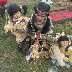 Vintage Priceline Native American Cathay Dolls Six Dolls.  All for $120