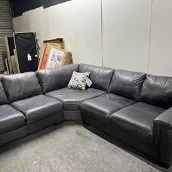 SECTIONAL COUCH LEATHER SOFA 
