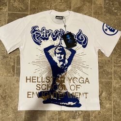 Hellstar T-shirt White/blue 
