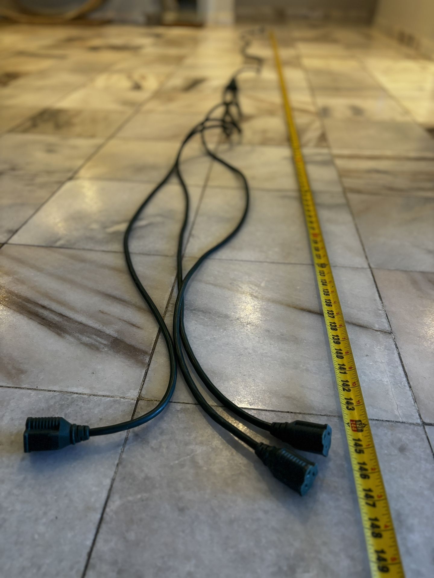3 Outlet Extension Cord 12’ ft long & 6 outlet power strip!