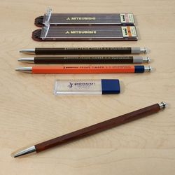 Kita-Boshi Penco Prime Timber Lead Holders with Mitsubishi Uni Lead