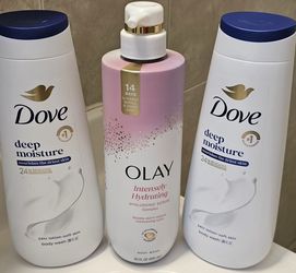 Dove Deep Moisture & Olay Hydrating Body Wash Bundle