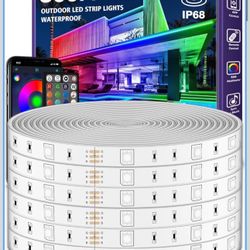AILBTON 500ft Outdoor LED Strip Lights Waterproof,IP68 Outside Led Light Strips Waterproof with Bluetooth App Remote Control,Music Sync RGB Exterior L