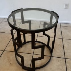 Glass End Table 