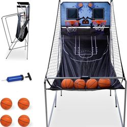 ZENY Indoor Foldable Basketball Game Machine 2 Players with 4 Balls